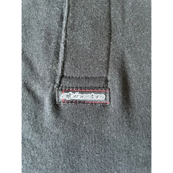 Alpinestars Sportswear RPM Short Sleeve Polo Shirt Black Moto Logo Medium JBHS - Picture 9 of 11